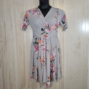 Hello MIZ Maternity Floral A-Line Dress Mini Sz Med